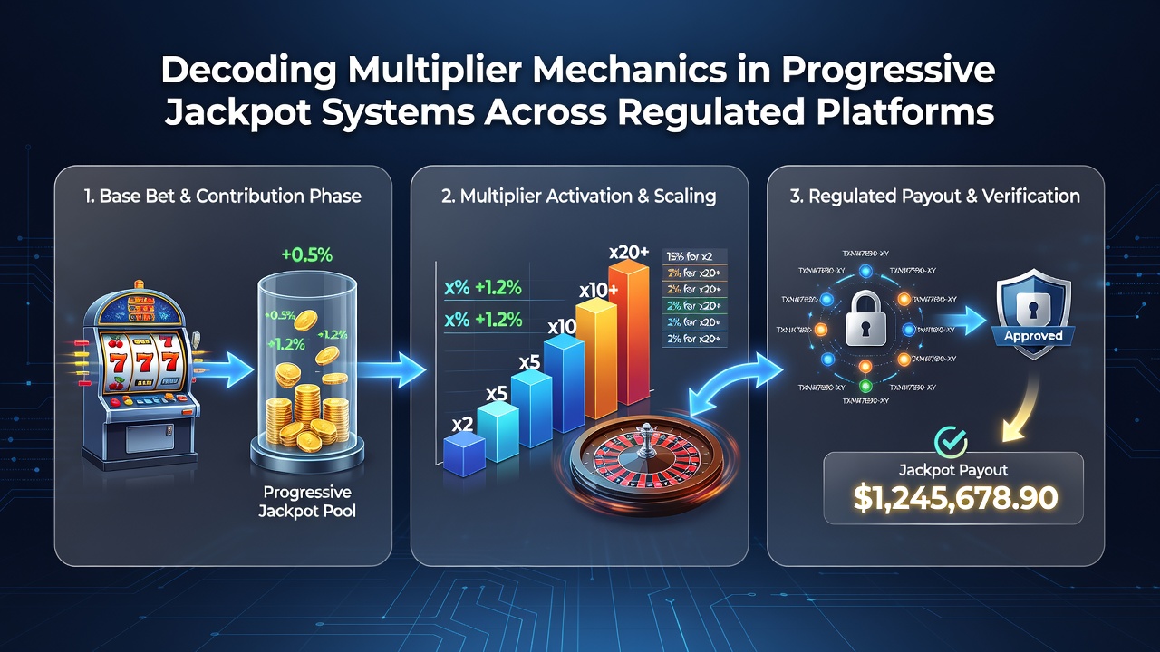 Grafiek die multiplier effecten en jackpot groei op mobiele en desktop platforms vergelijkt