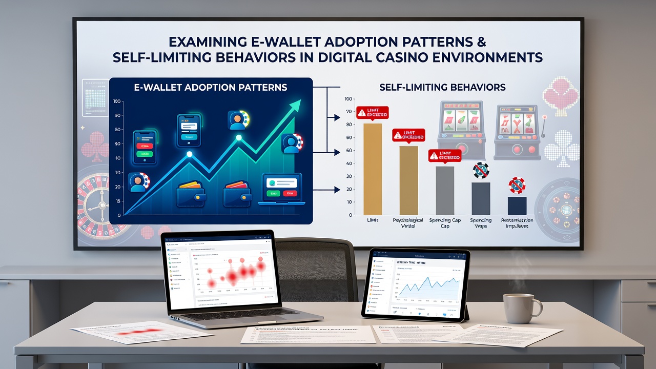 Grafiek die adoptiepercentages van e-wallets koppelt aan gebruik van zelflimiet tools in online casino's