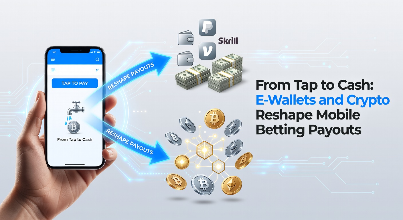 Mobiele telefoon met e-wallet app en crypto wallet open voor snelle uitbetaling na een weddenschap