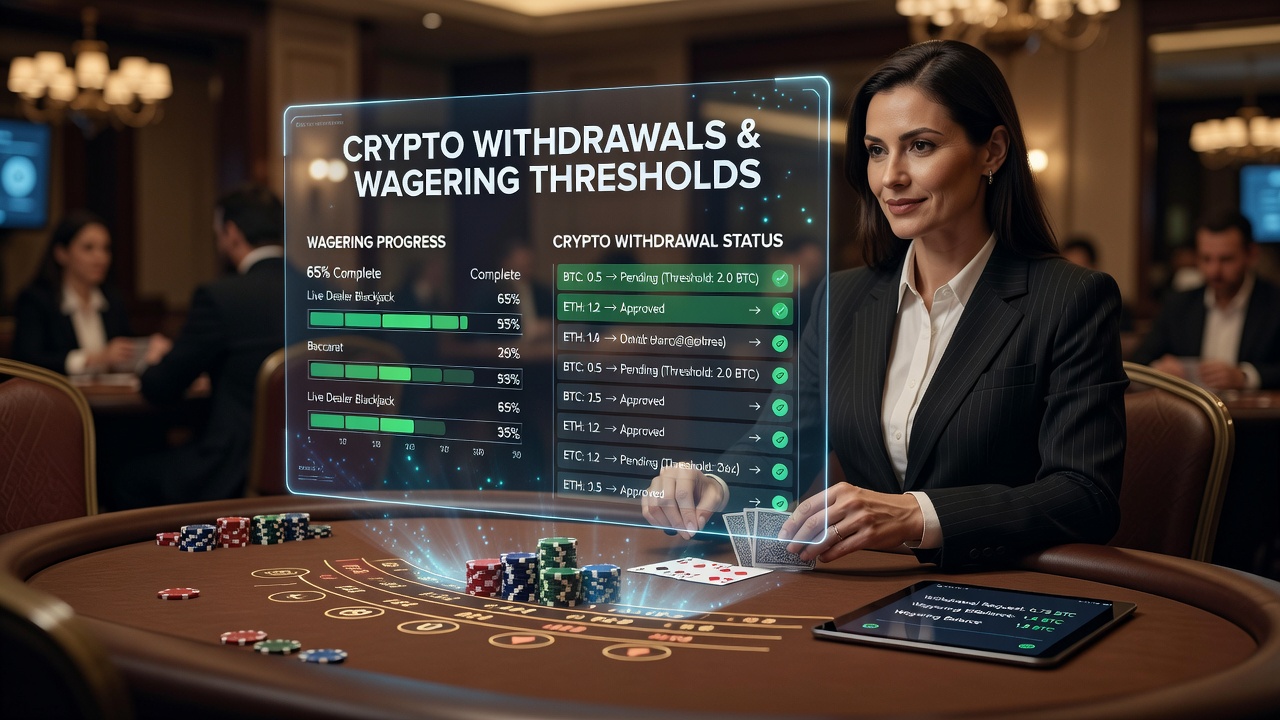 Illustratie van cryptocurrency transacties en live dealer tafels in online casino's