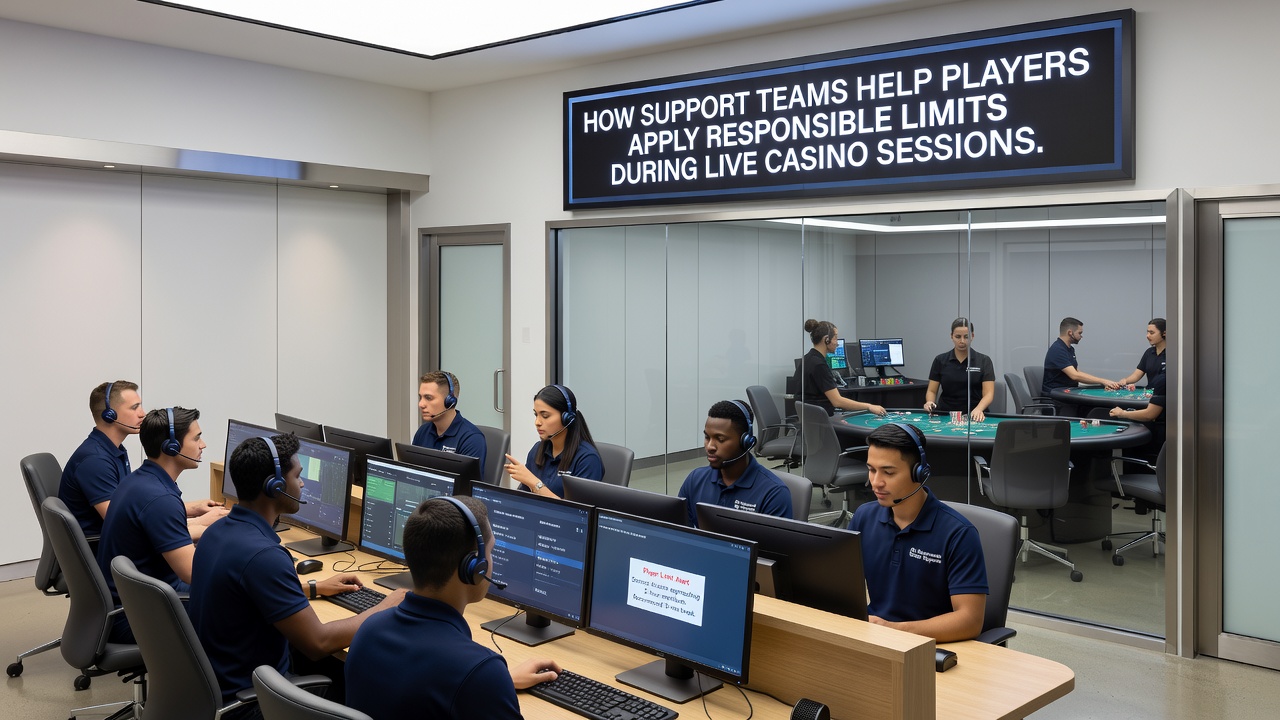 Supportteam medewerker helpt speler met limietinstellingen op live casino platform