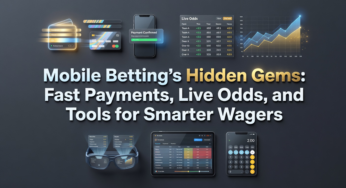 Smartphone met mobiele betting app die live odds en snelle betalingen toont tijdens een sportwedstrijd