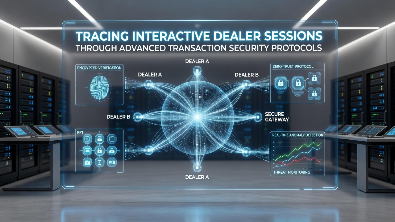 Illustratie van beveiligde live dealer sessies met transactieprotocollen